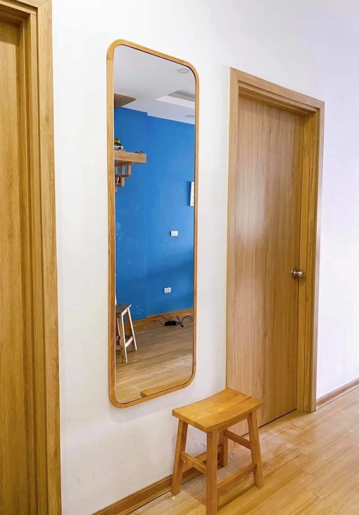 Gương treo tường khung gỗ sồi